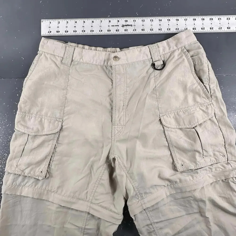 Columbia PFG Convertible Pants Mens XL Beige Off White Hunt Fish Hike Cargo - Picture 3 of 8